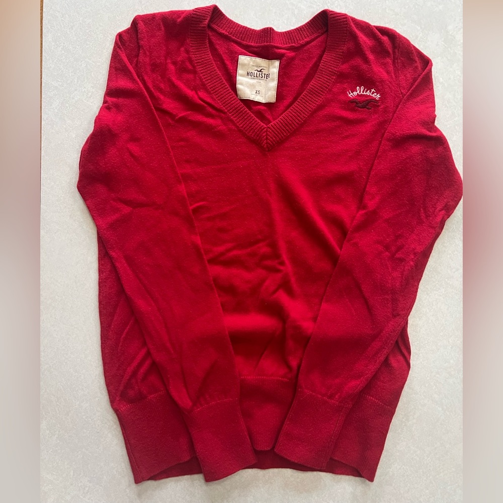 V neck sweater.